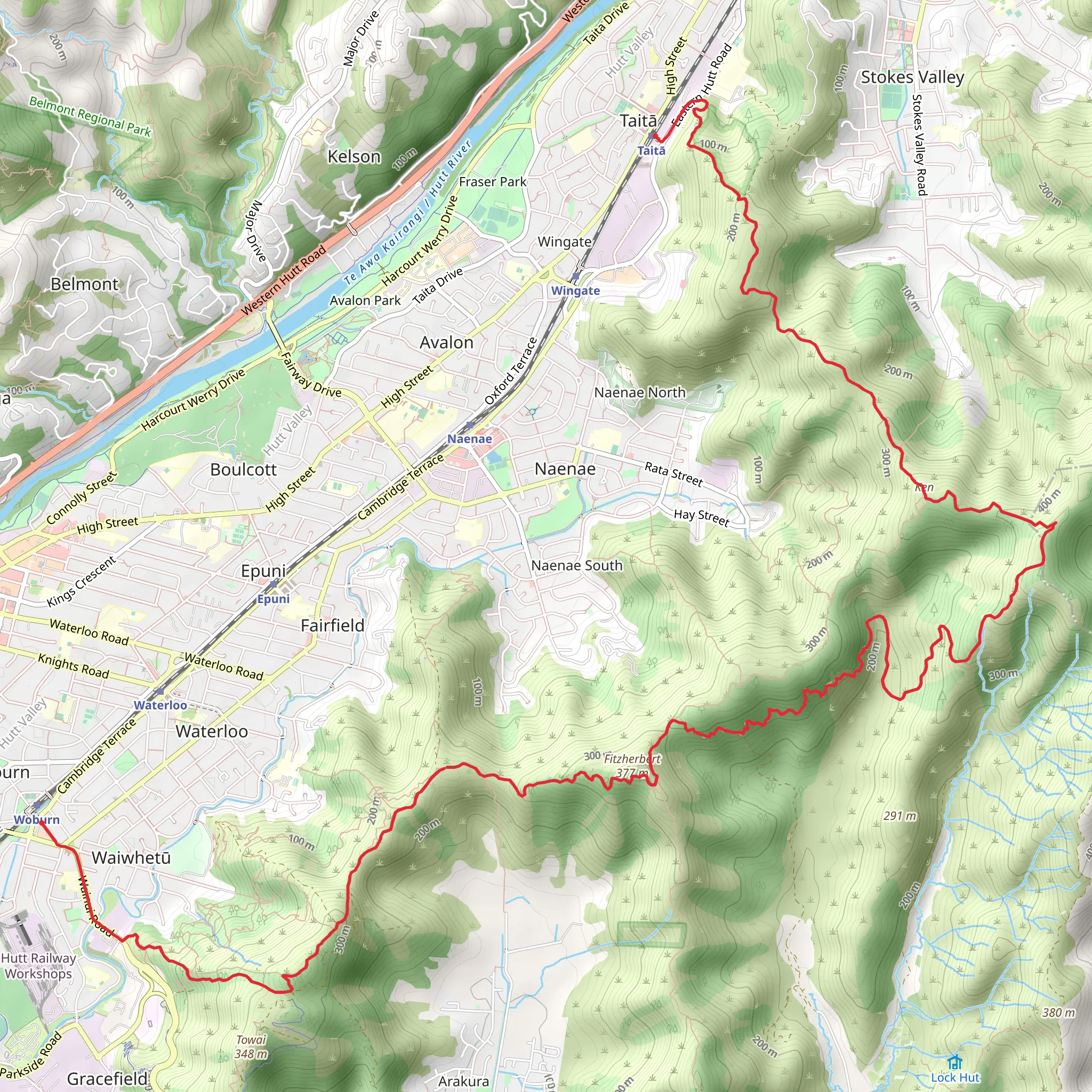Taita to Woburn mobile static map