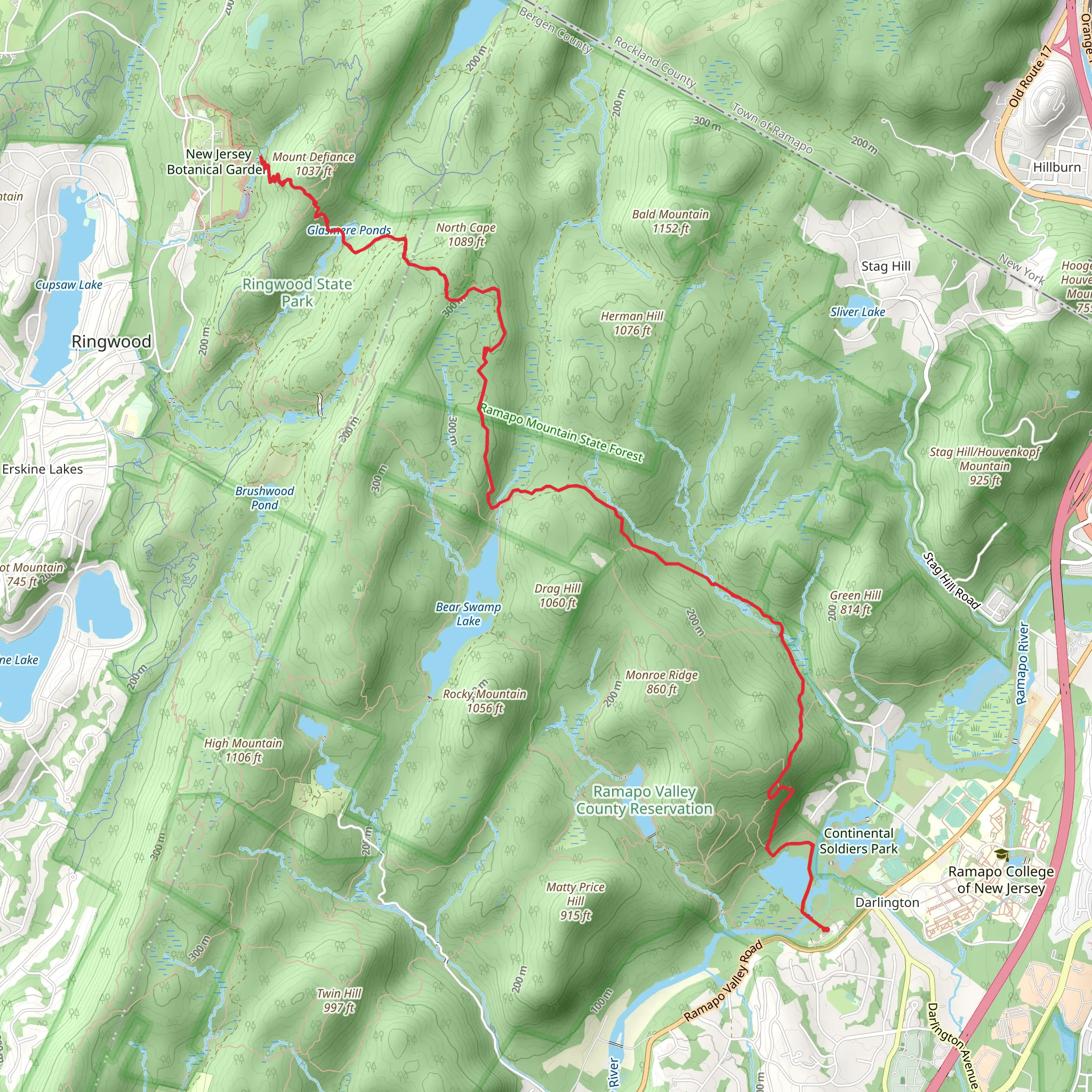 Glasmere Ponds via Halifax Trail mobile static map
