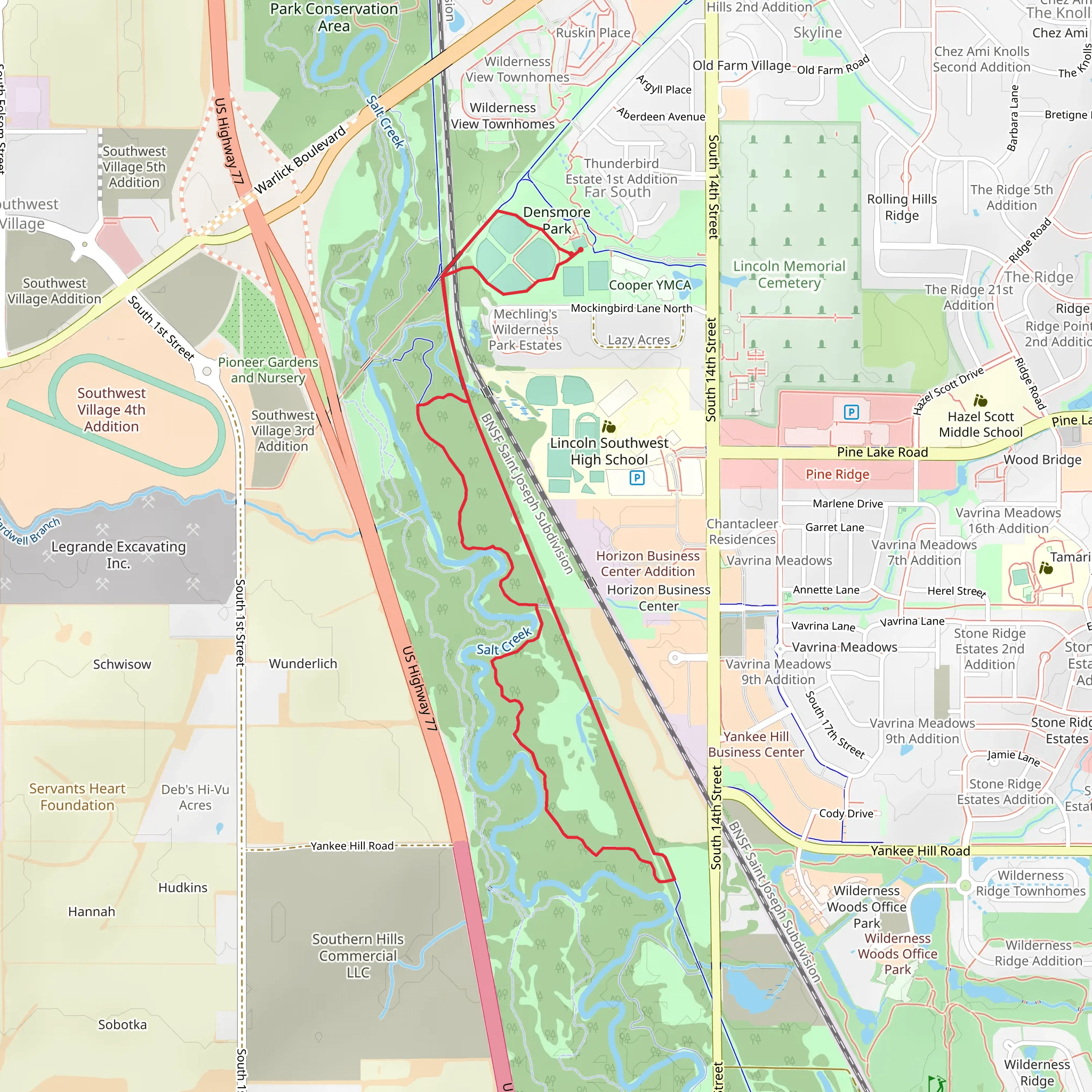 Wilderness Park Trail and Jamaica North Loop Trail mobile static map
