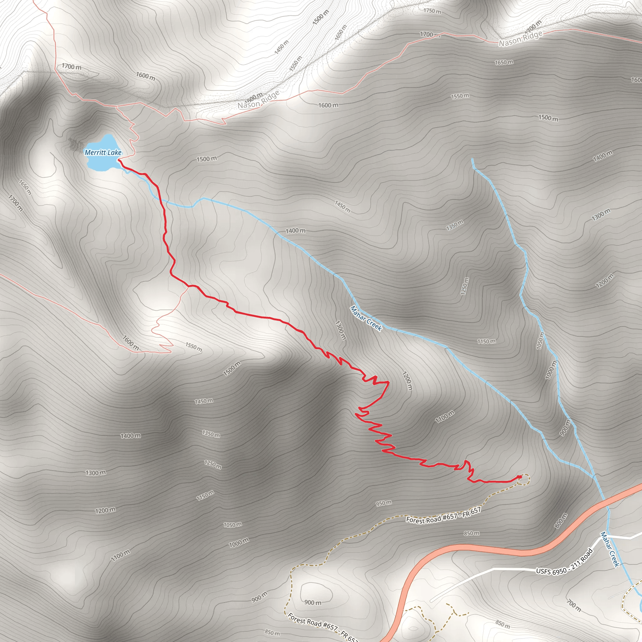 Merritt Lake Trail mobile static map