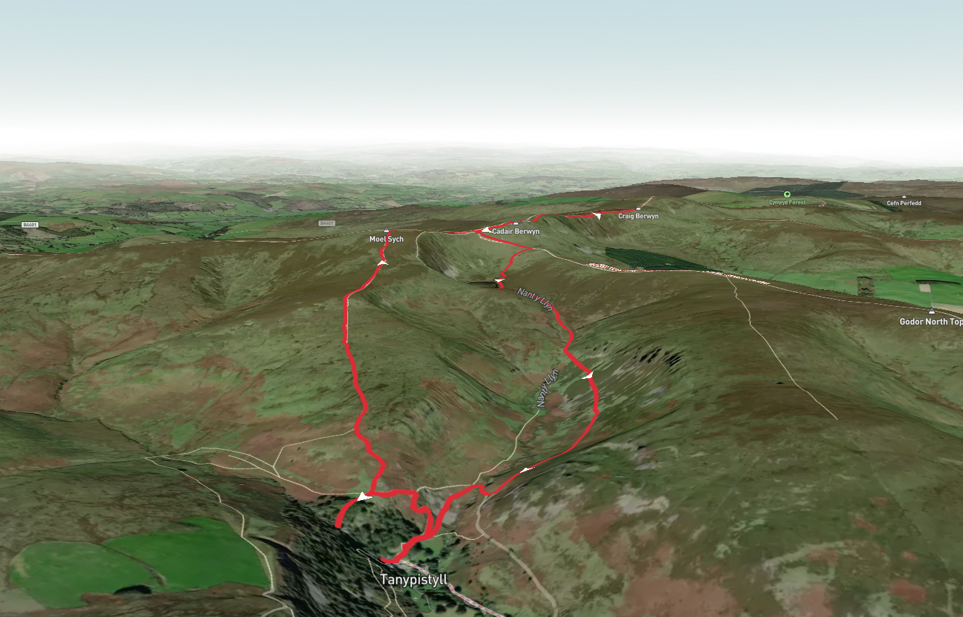 Pistyll Rhaeadr, Moel Sych and Craig Berwyn Walk