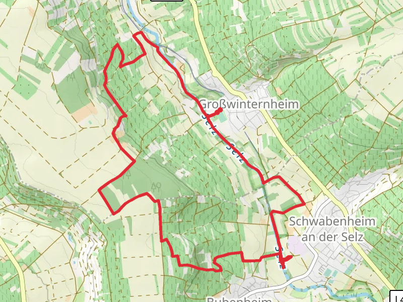 Winternheimer Wäldchen Loop via Hiwweltour Westerberg