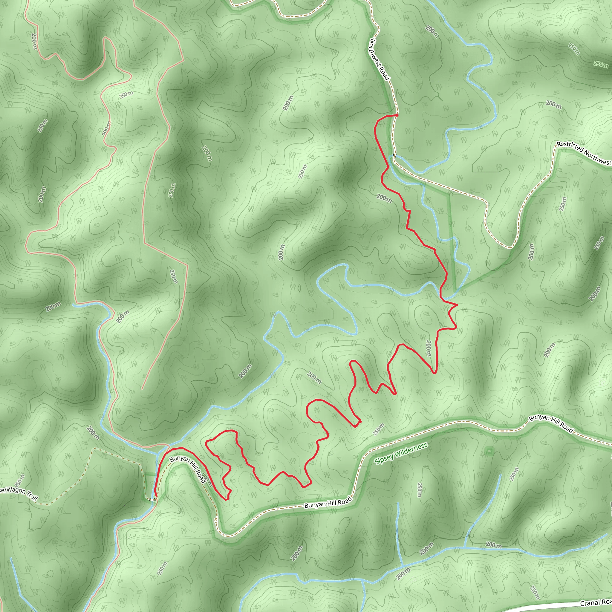 Braziel Canyon via Lookout Wild Hiking Trail mobile static map