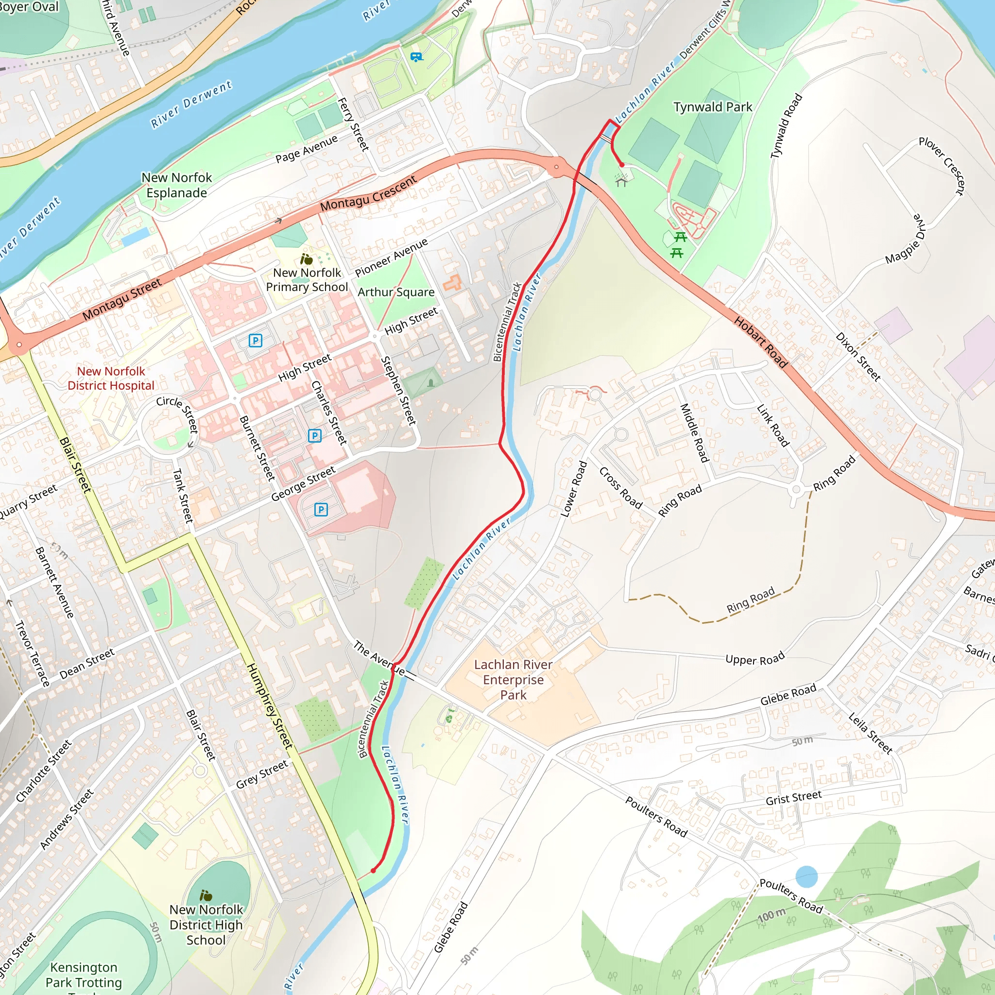 Bicentennial Track mobile static map