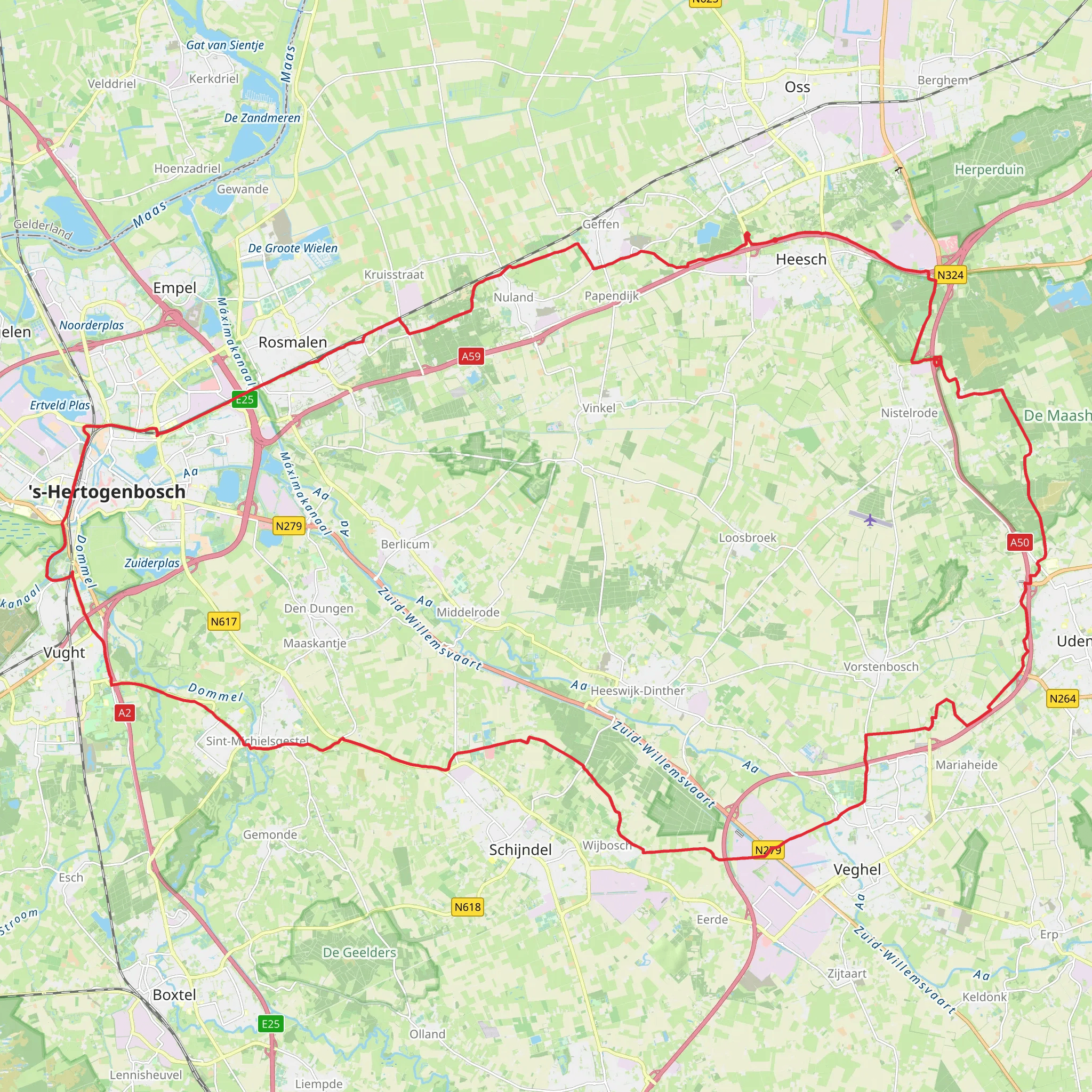 De Drie Koningen, Fort Isabella and Brobbelbies Loop mobile static map
