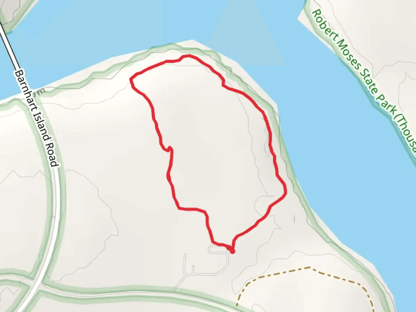 An image depicting the trail Robinson Bay Road Loop and its surrounding area.
