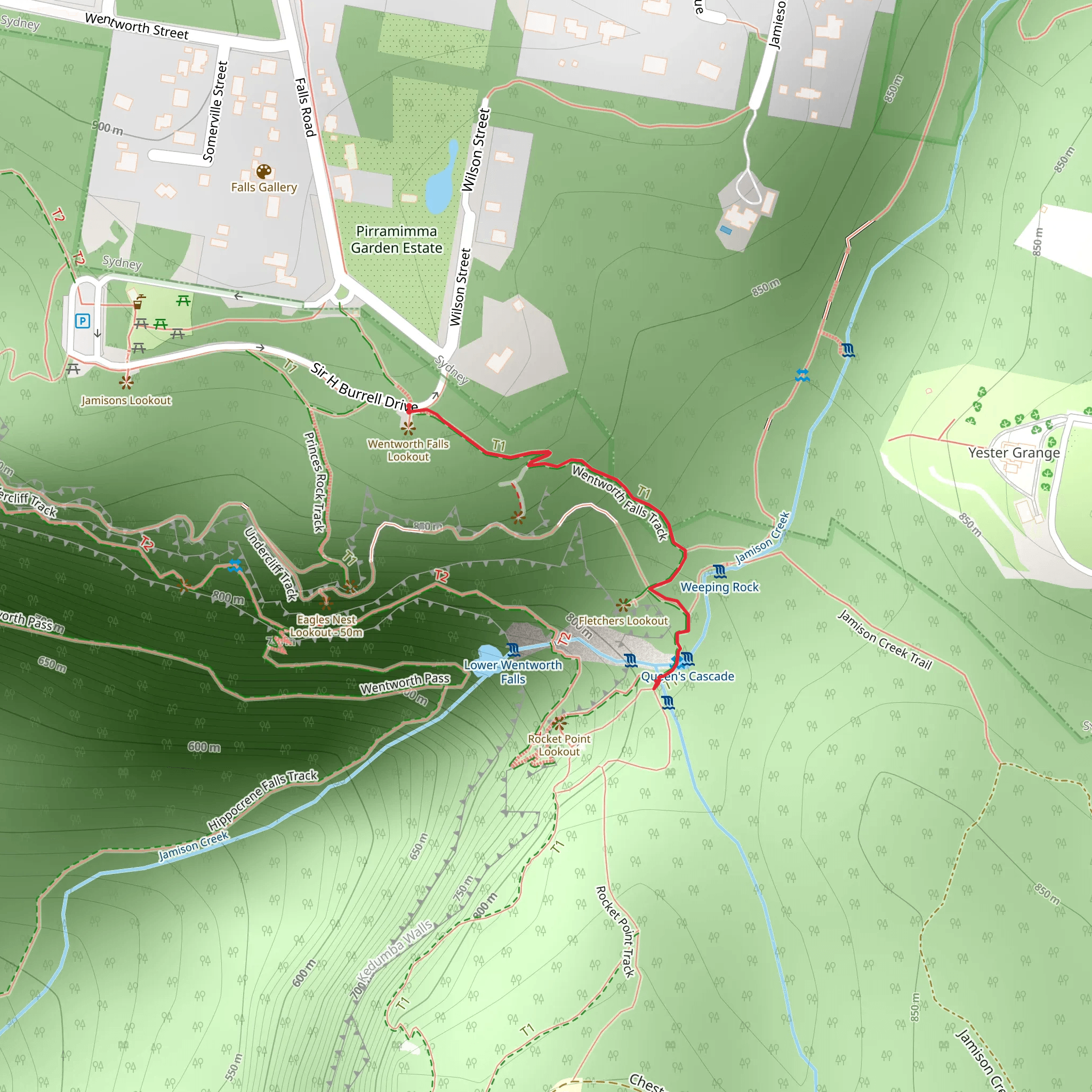 Wentworth Falls Walking Track mobile static map