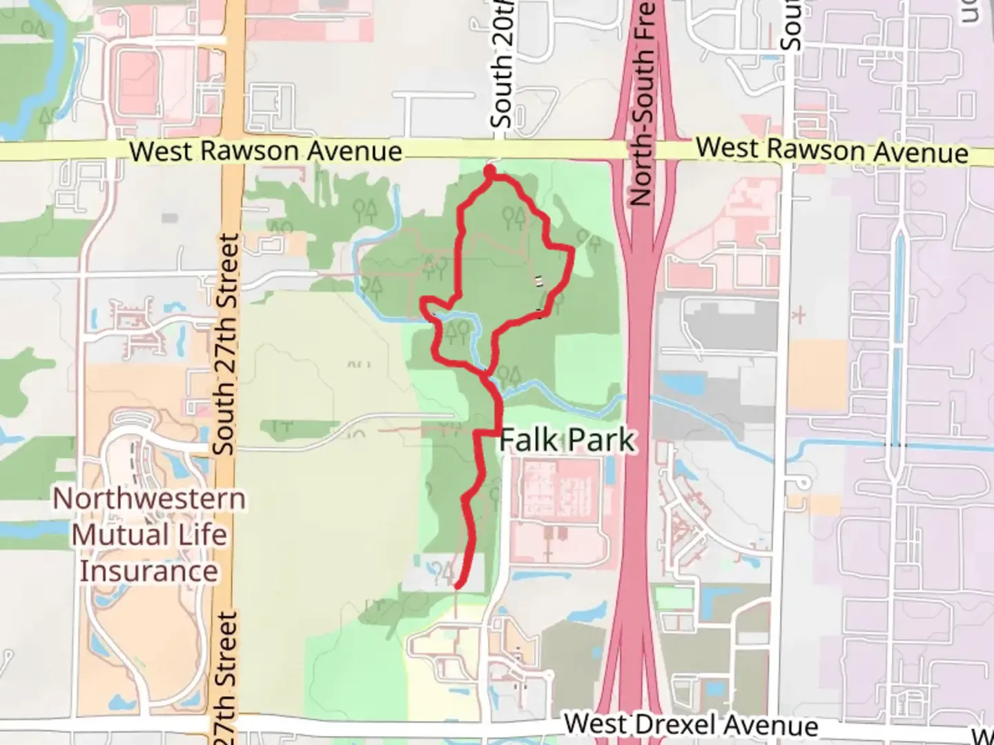 An image depicting the trail North Branch Oak Creek Loop and its surrounding area.