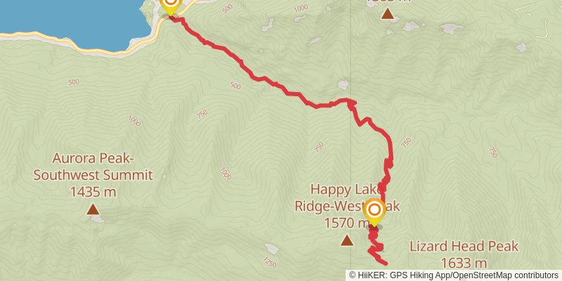 Aurora Divide via Marymere Falls Nature Trail stage 2 Map