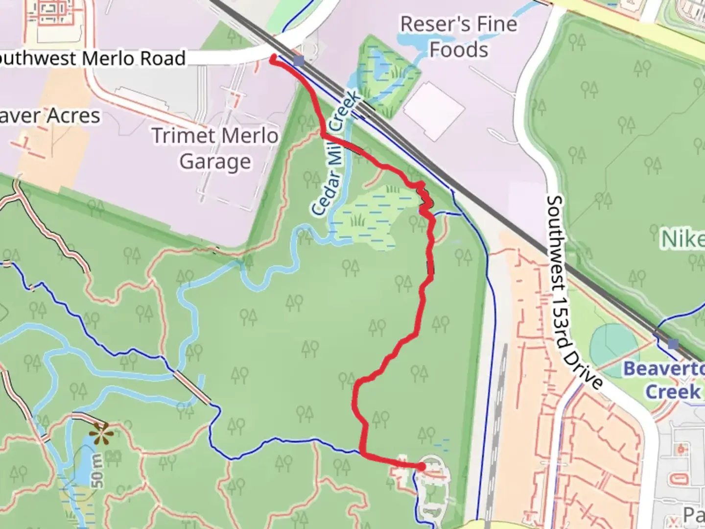 An image depicting the trail Oak Trail and its surrounding area.