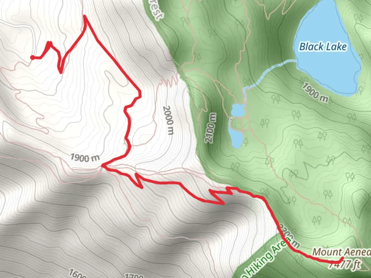 An image depicting the trail Mount Aeneas via Noisy Creek Notch Trail and its surrounding area.