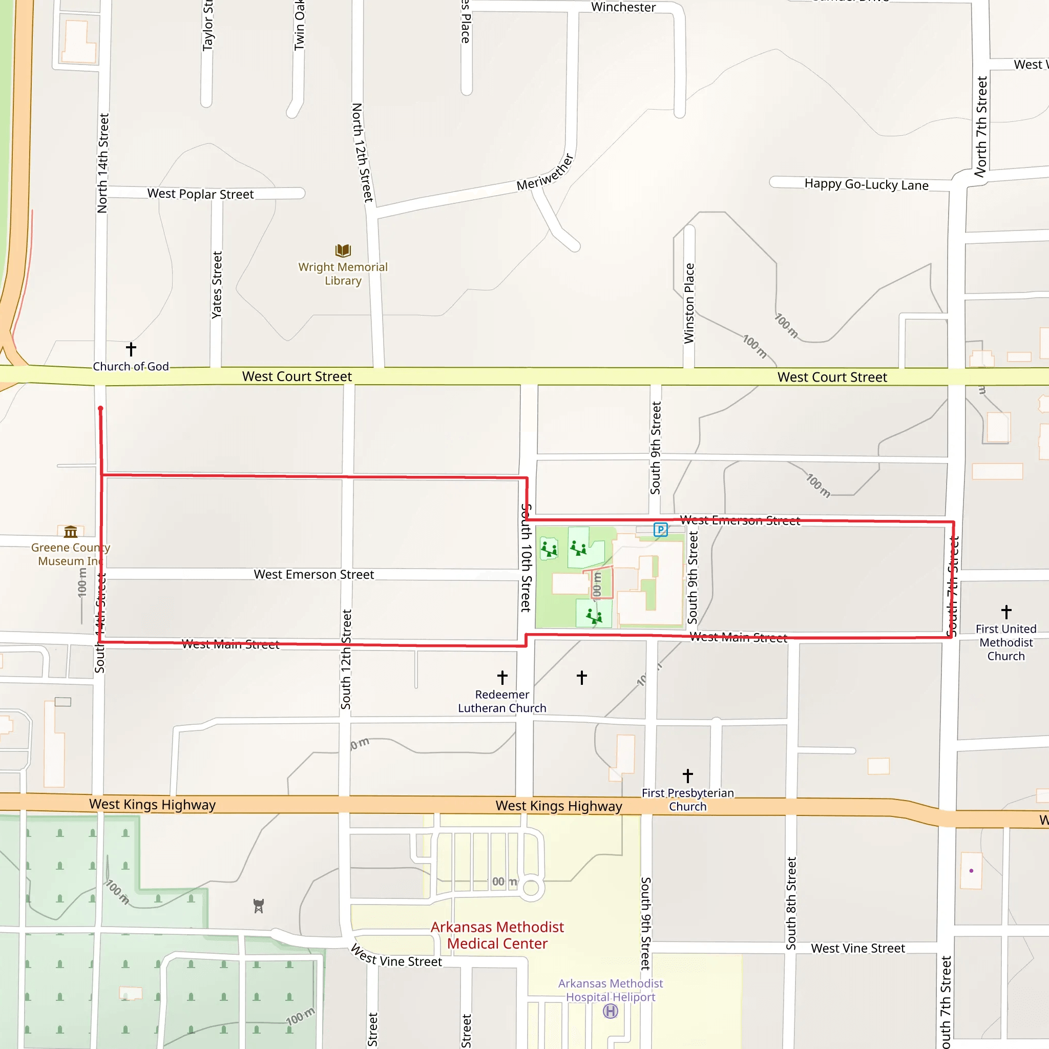 West Main Street and West Emerson Street Loop mobile static map