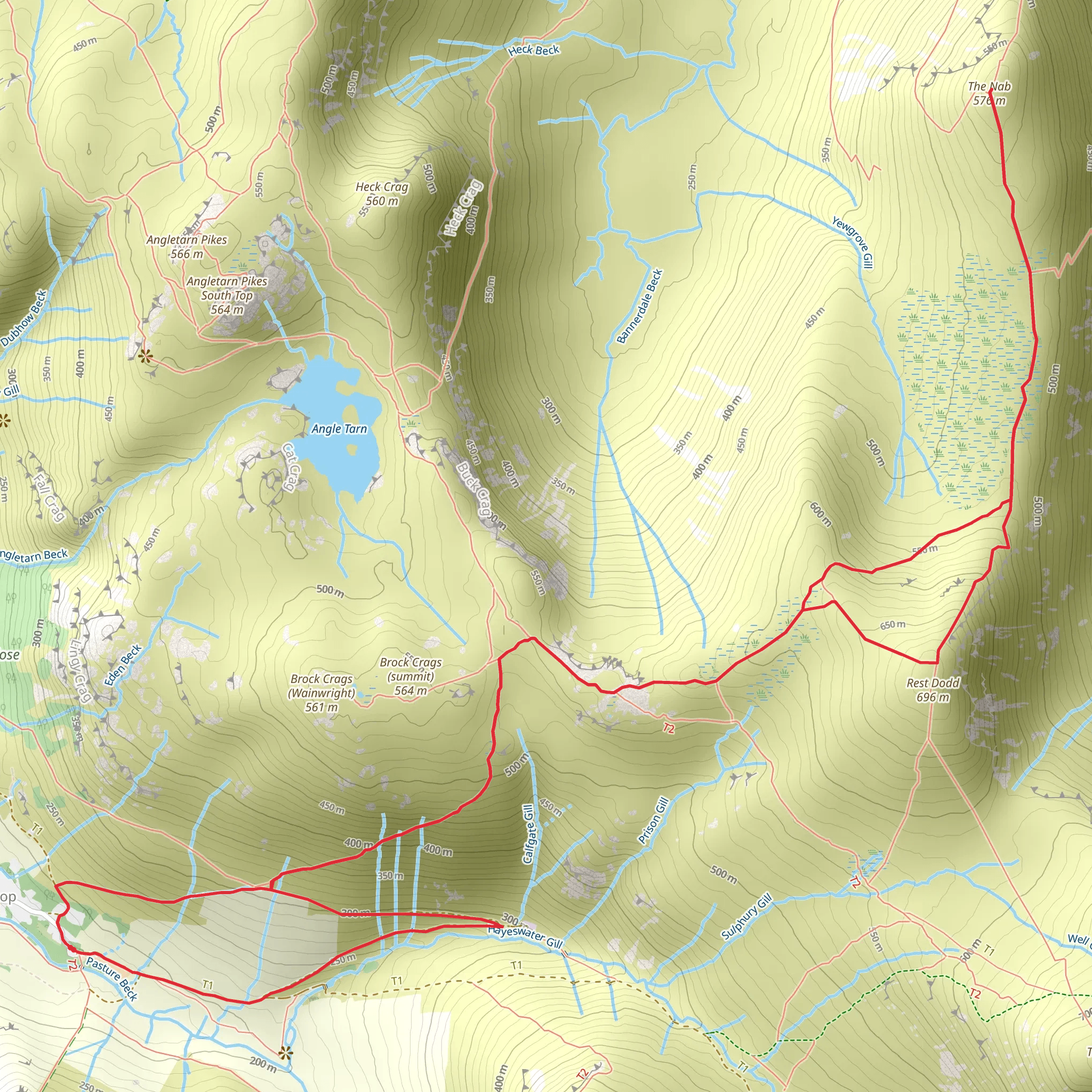 Rest Dodd and The Nab Loop - Hartsop mobile static map