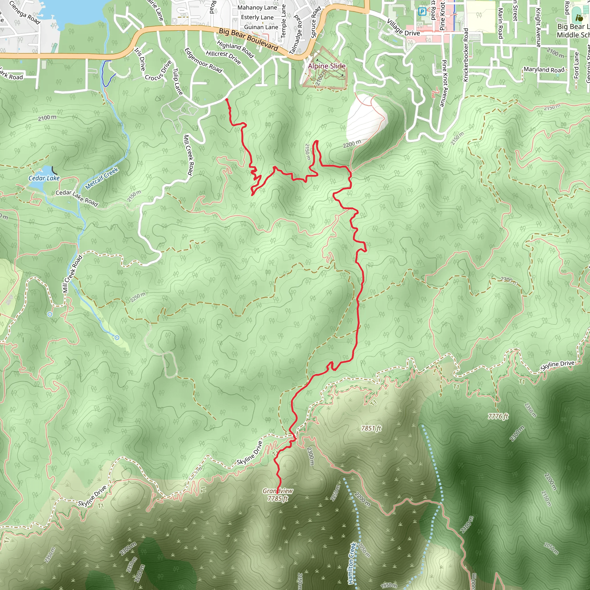 Pine Knot Trail to Grand View Point mobile static map