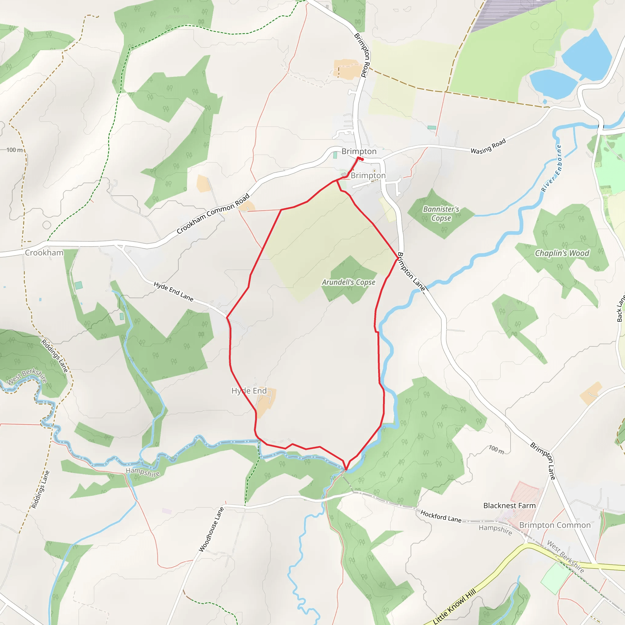 Hyde End loop mobile static map