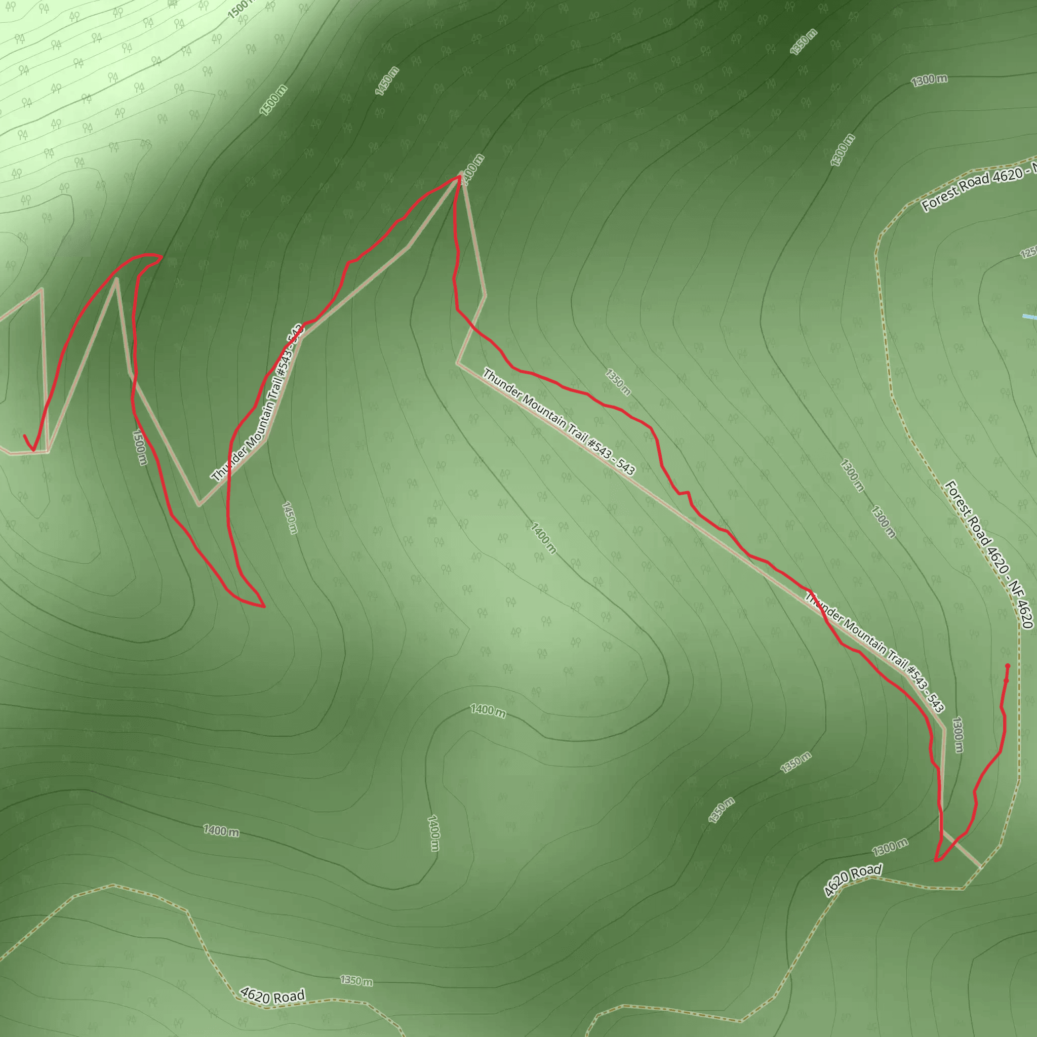 Thunder Mountain Trail mobile static map