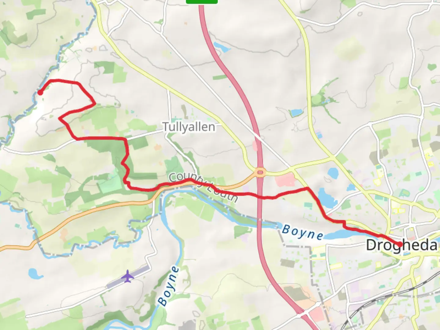 An image depicting the trail Boyne Valley Camino Sli Amach Way Out and its surrounding area.