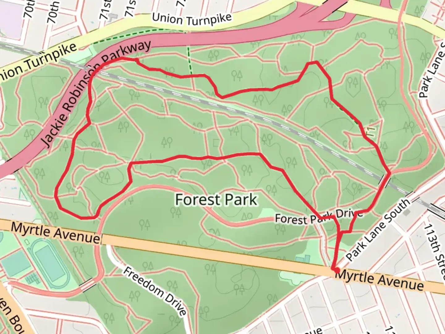 An image depicting the trail Bridle Path Loop and its surrounding area.