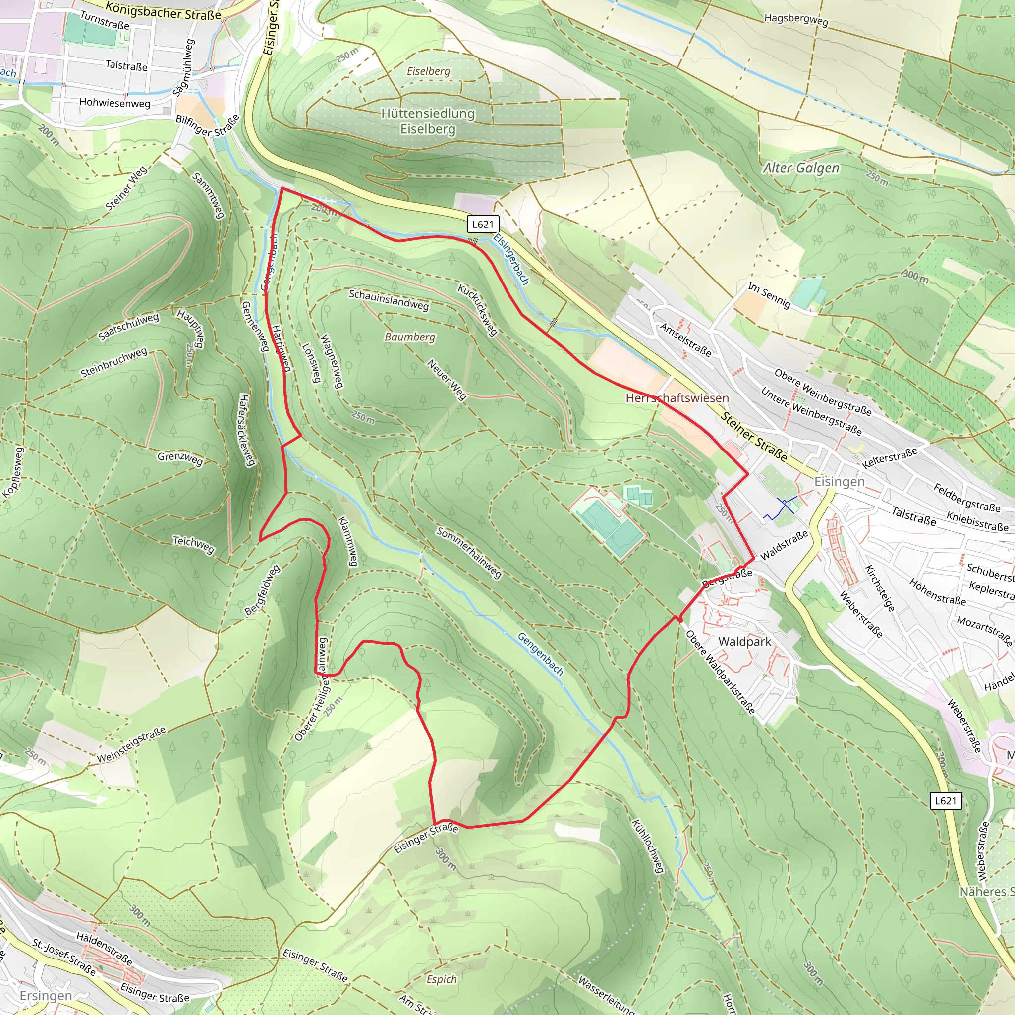 Hauptwald Loop - Eisingen mobile static map