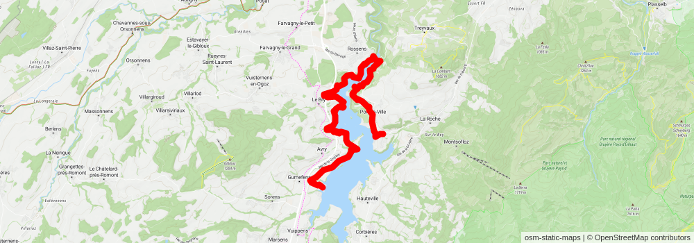 Sentier du Lac de la Gruyère stage 2 Map