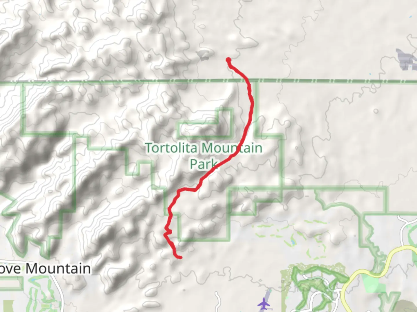 An image depicting the trail Tortolita Mountain Park and its surrounding area.
