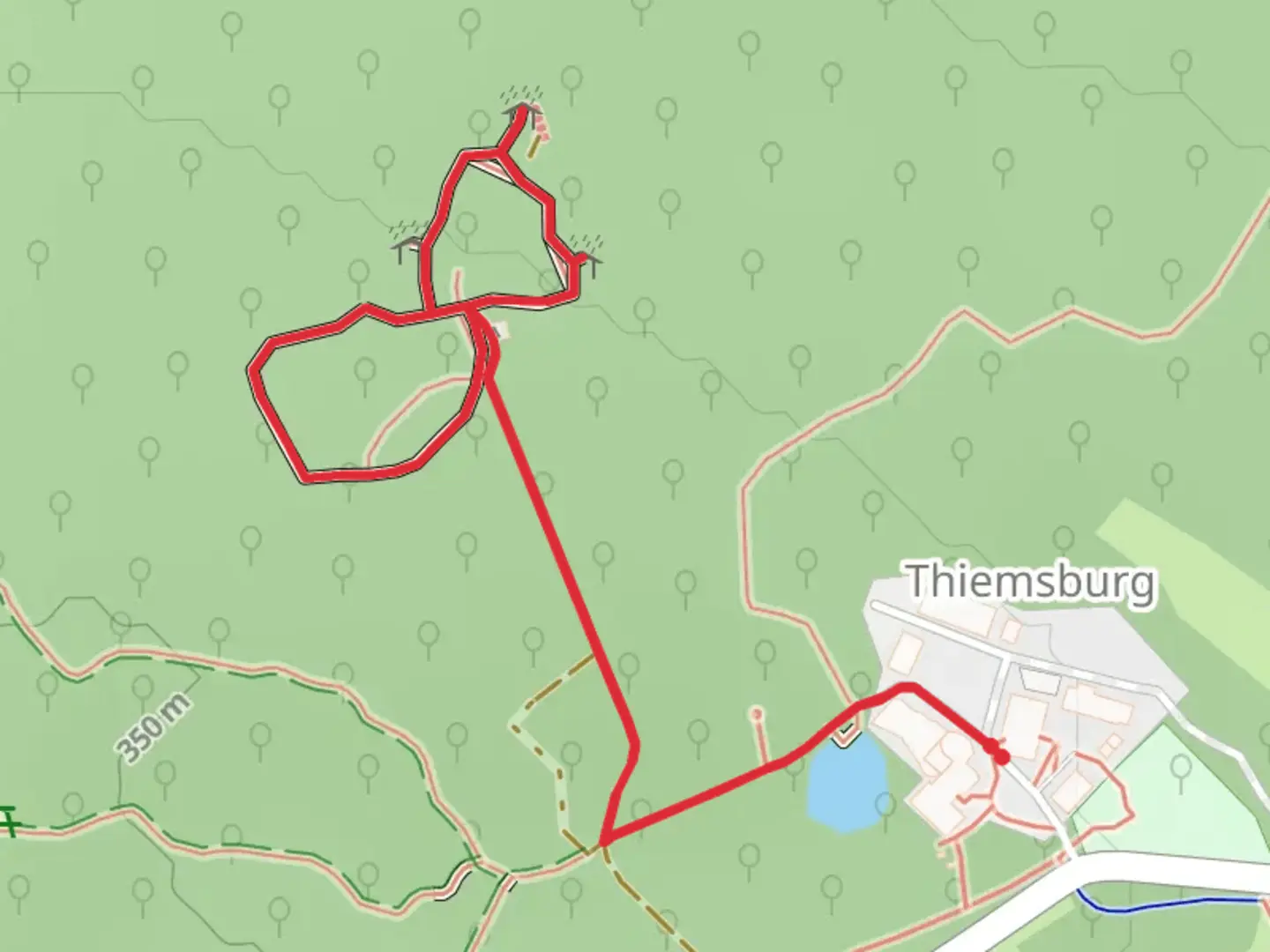 An image depicting the trail Baumkronenpfad Loop and its surrounding area.