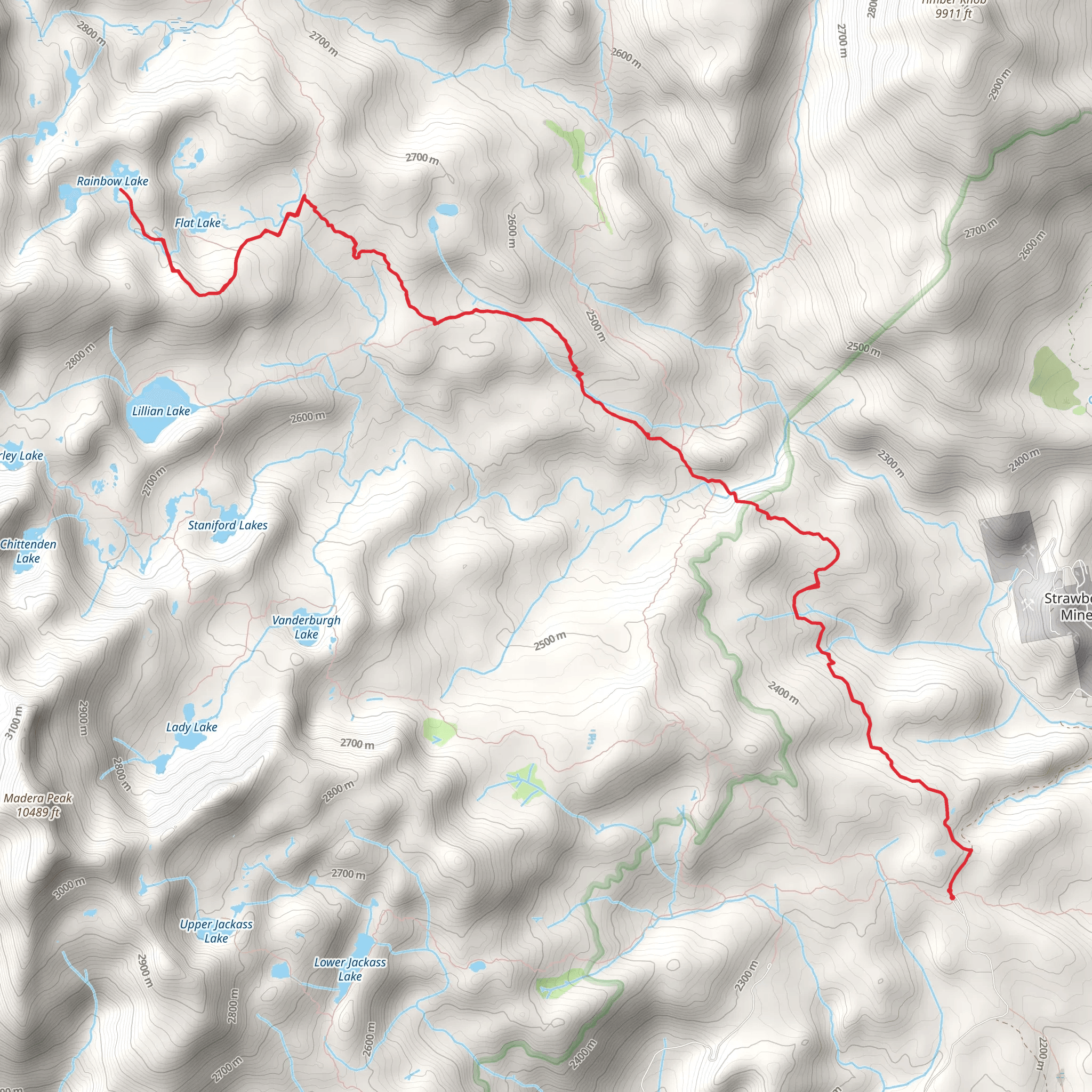 Rainbow Lake via Walton and Theodore Solomons Trail mobile static map