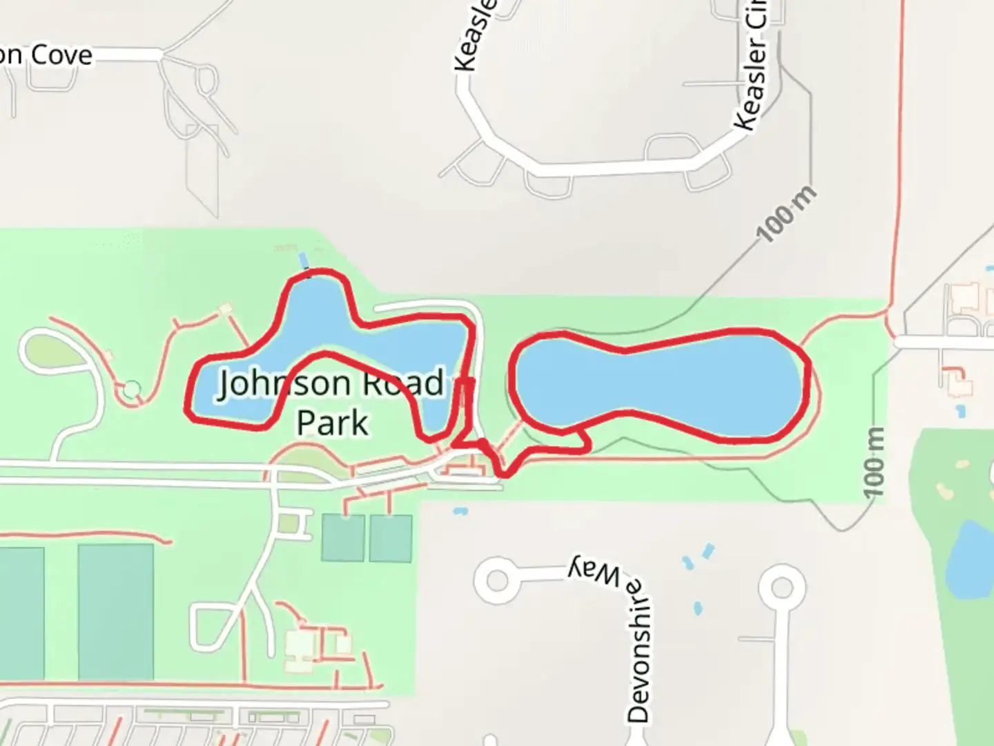 An image depicting the trail Johnson Road Park Loop and its surrounding area.