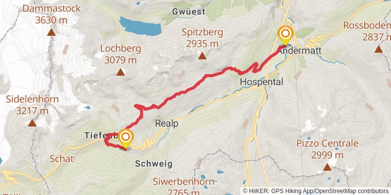 Camino Müstair-Geneva via Martigny alt 6 Map