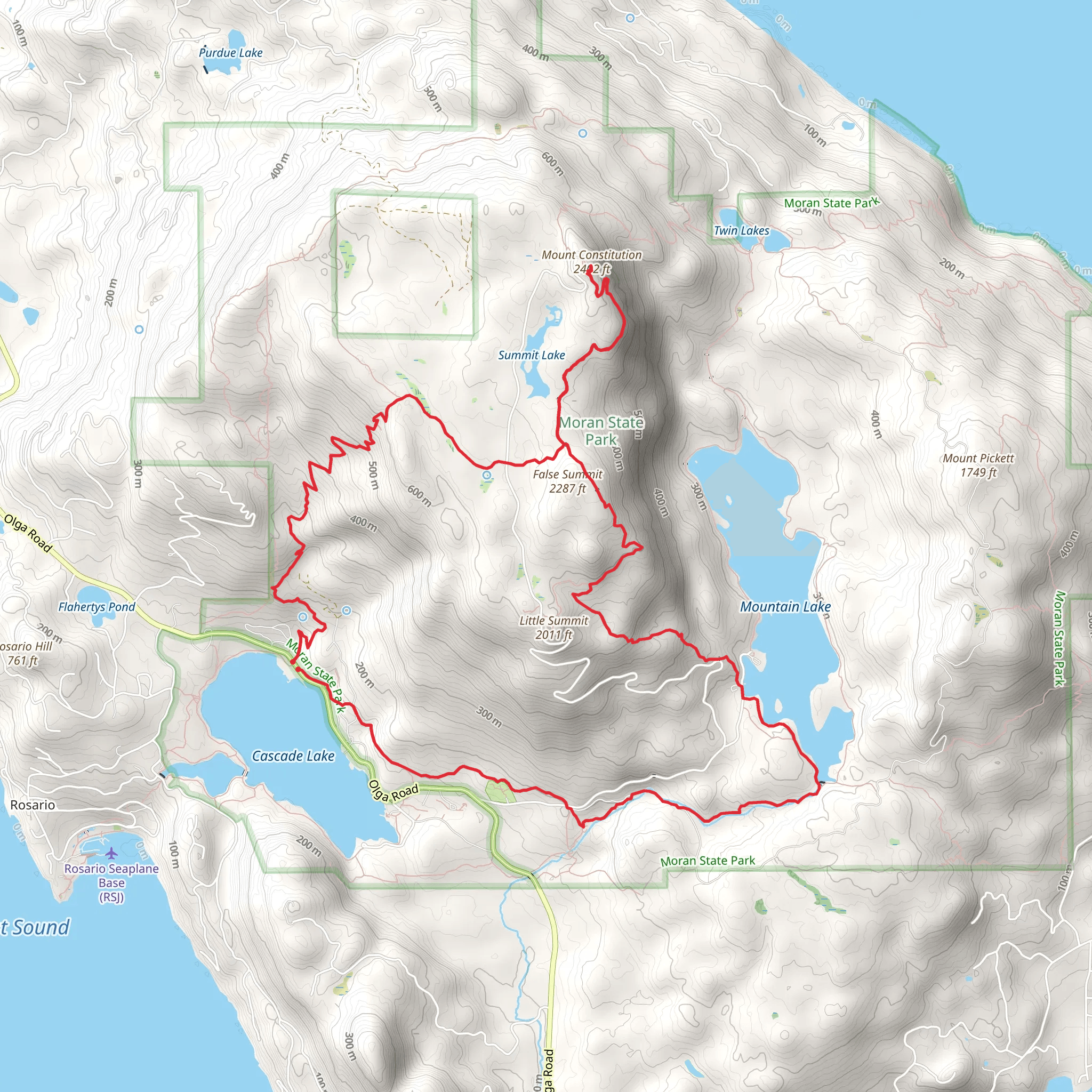 Cold Spring Trail and Cascade Lake Loop Trail mobile static map