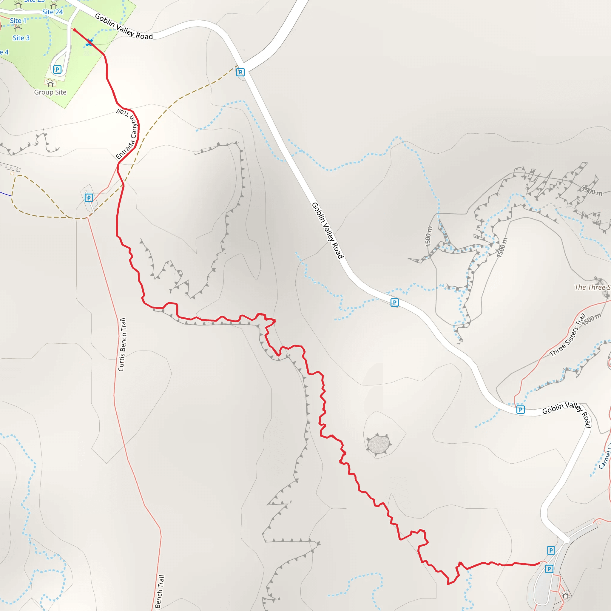 Entrada Canyon Trail mobile static map