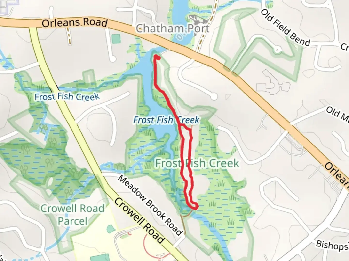 An image depicting the trail Frost Fish Creek and its surrounding area.
