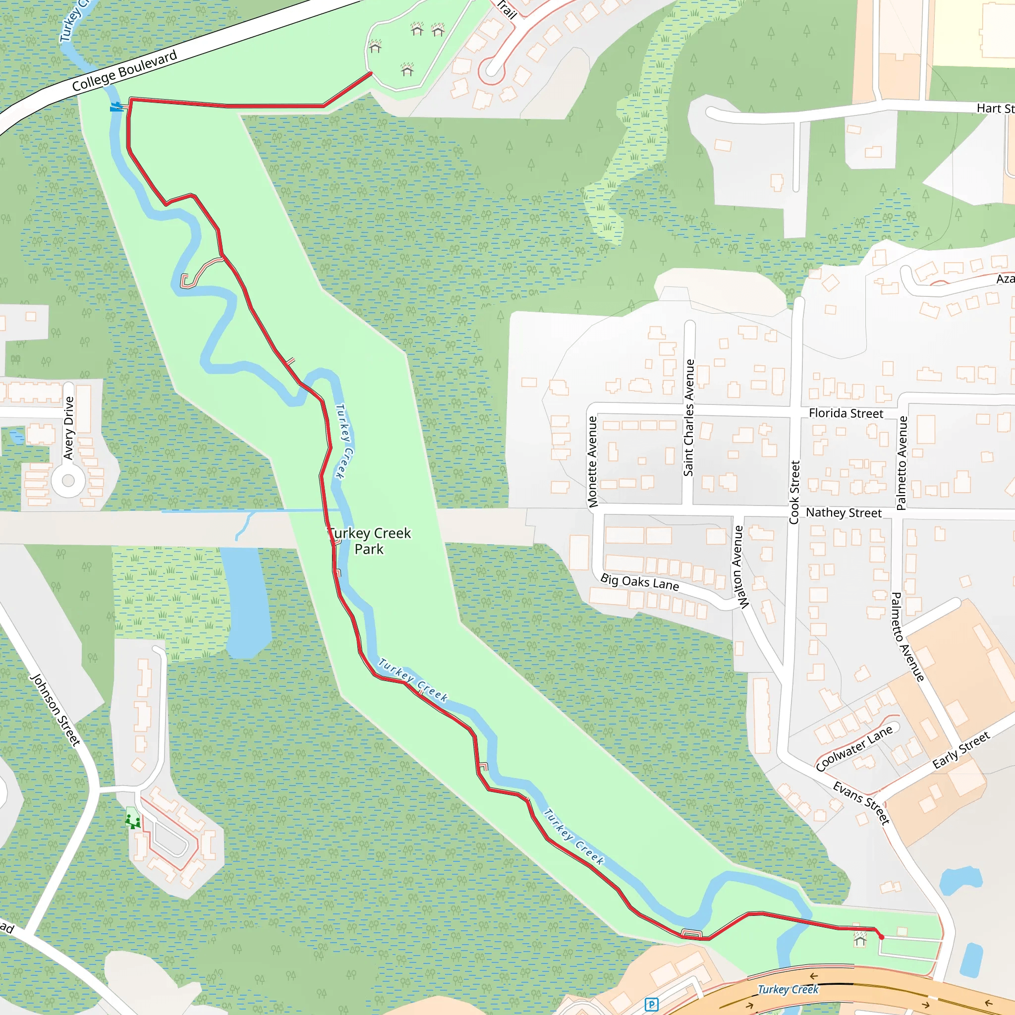 Turkey Creek Park mobile static map