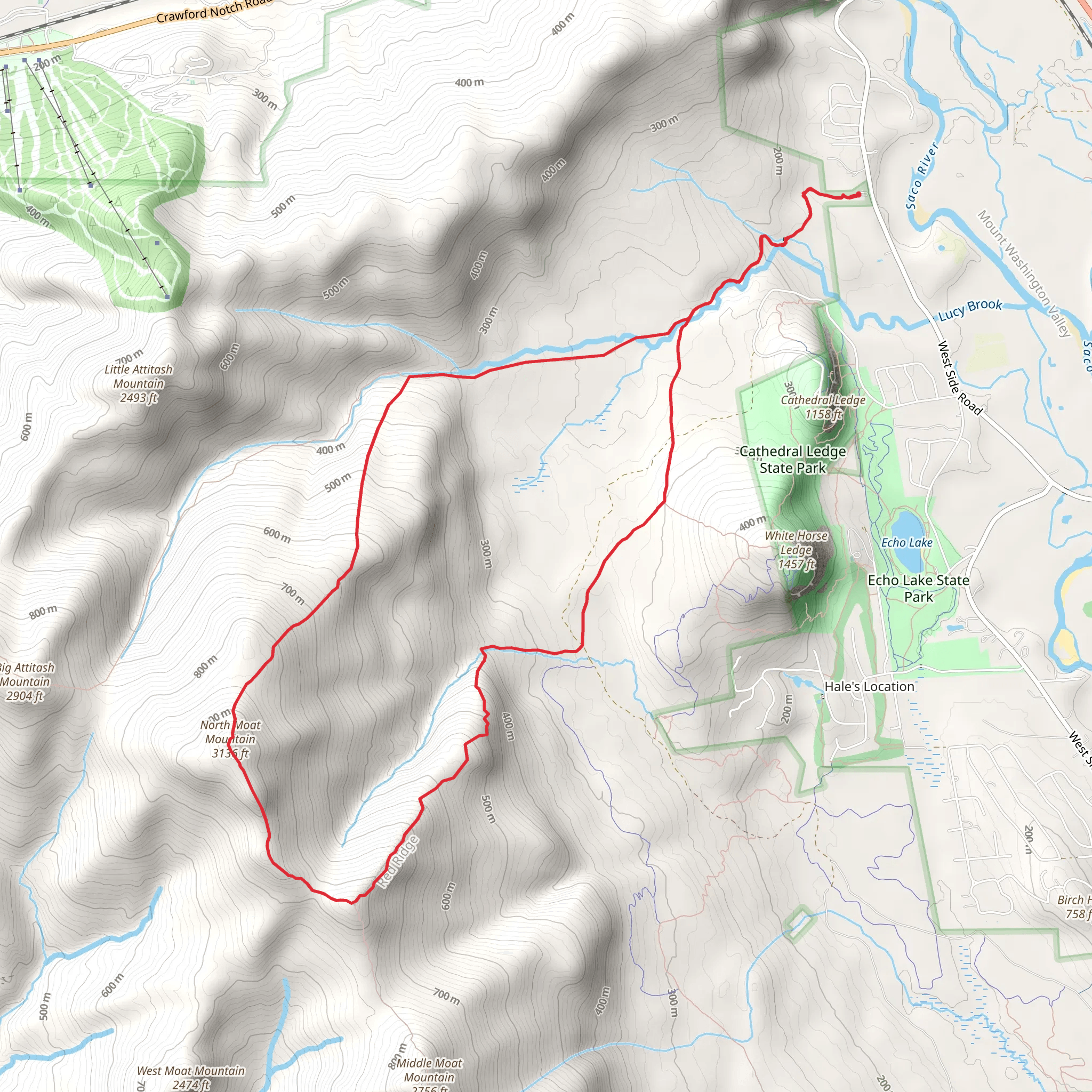 North Moat Mountain Loop mobile static map