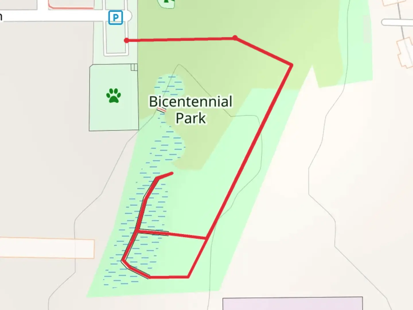 An image depicting the trail Bicentennial Park Walk and its surrounding area.