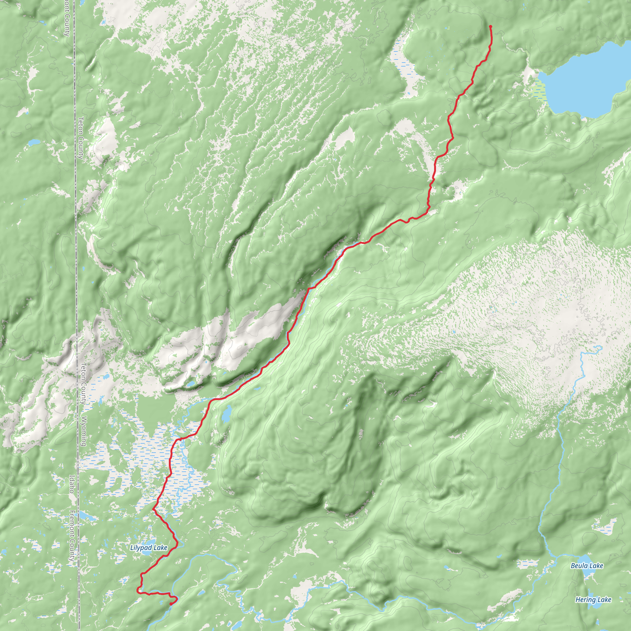 Bechler River Walk via Cave Falls mobile static map