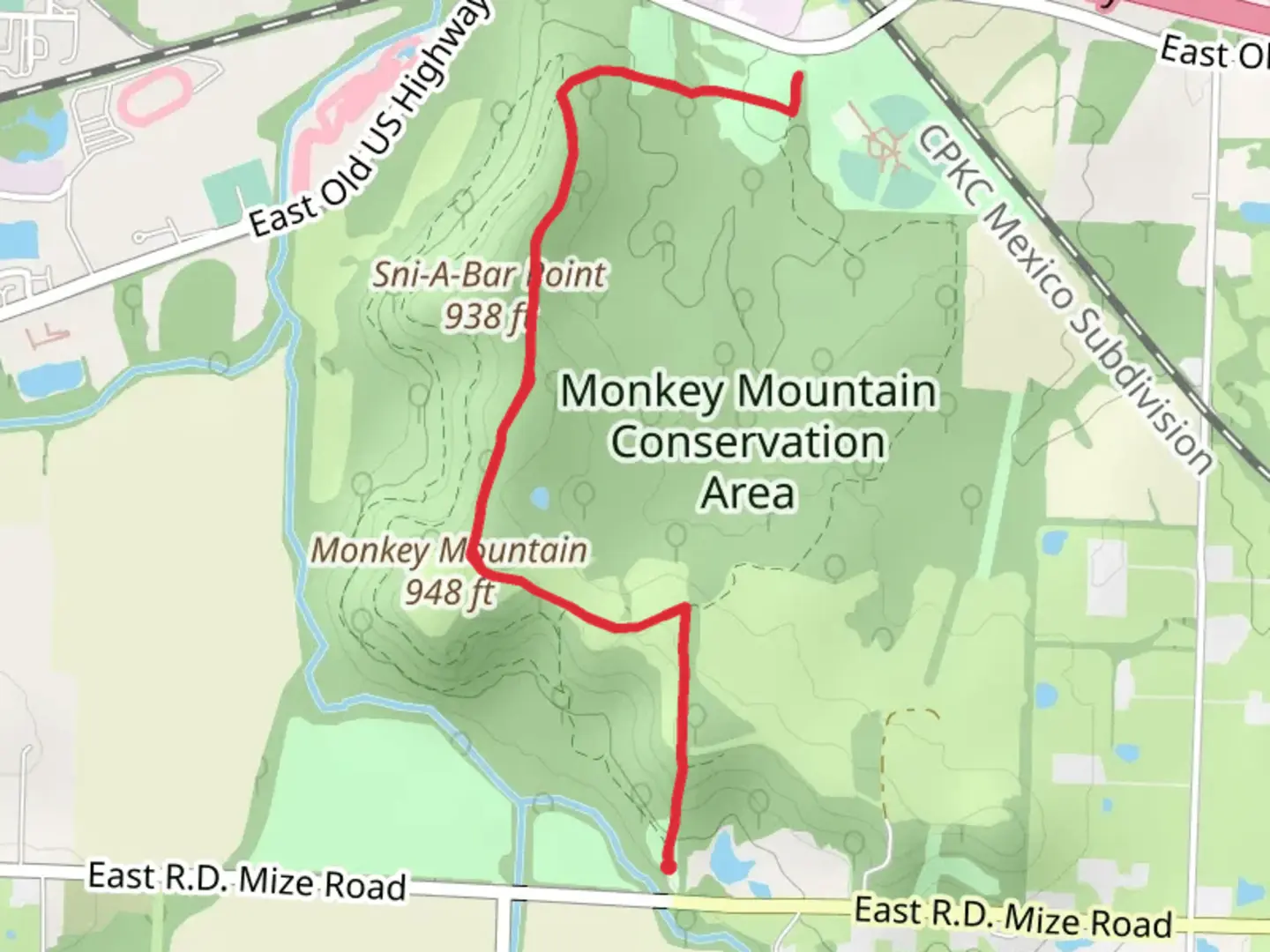 An image depicting the trail Monkey Mountain Nature Reserve Trails and its surrounding area.