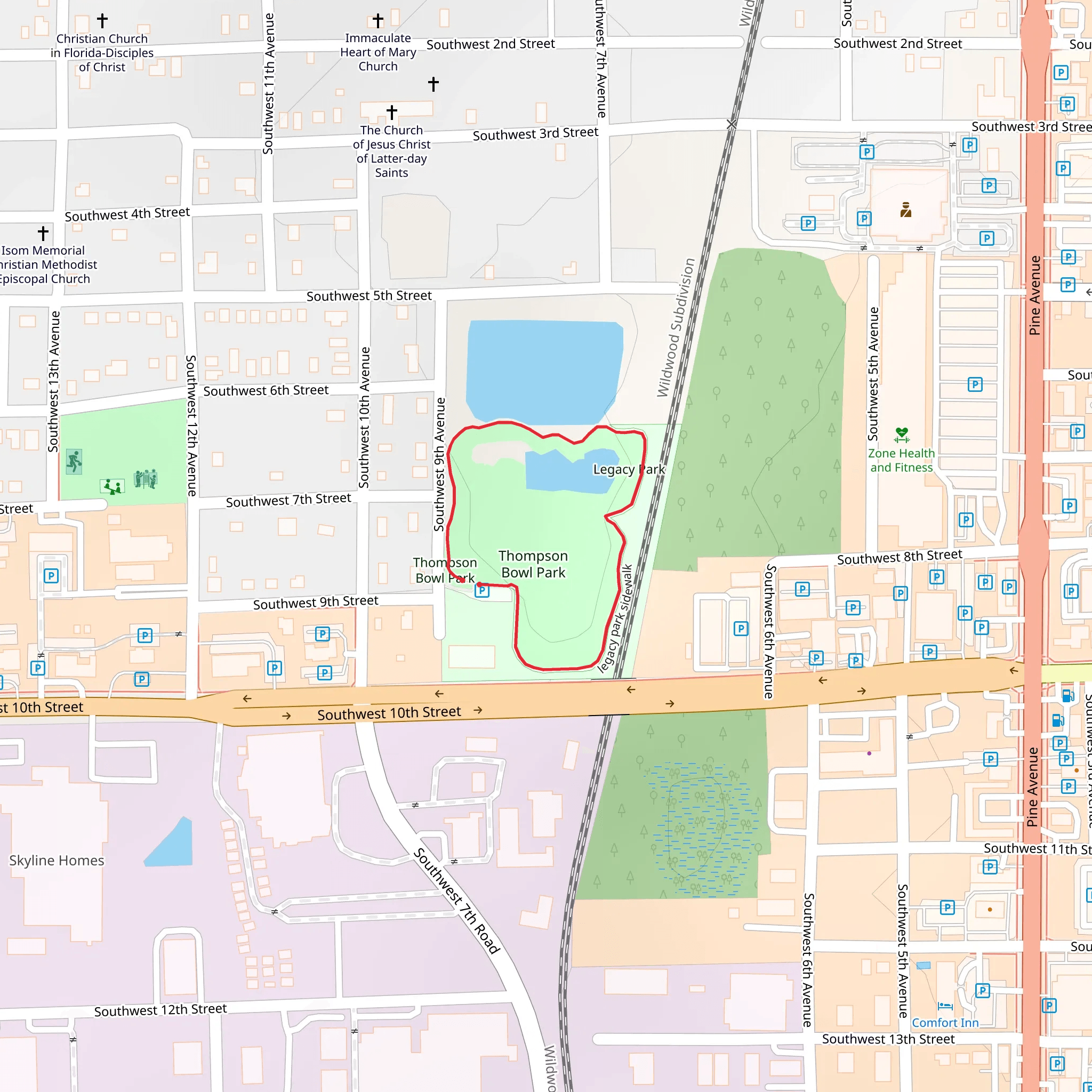Thompson Bowl Park Loop mobile static map