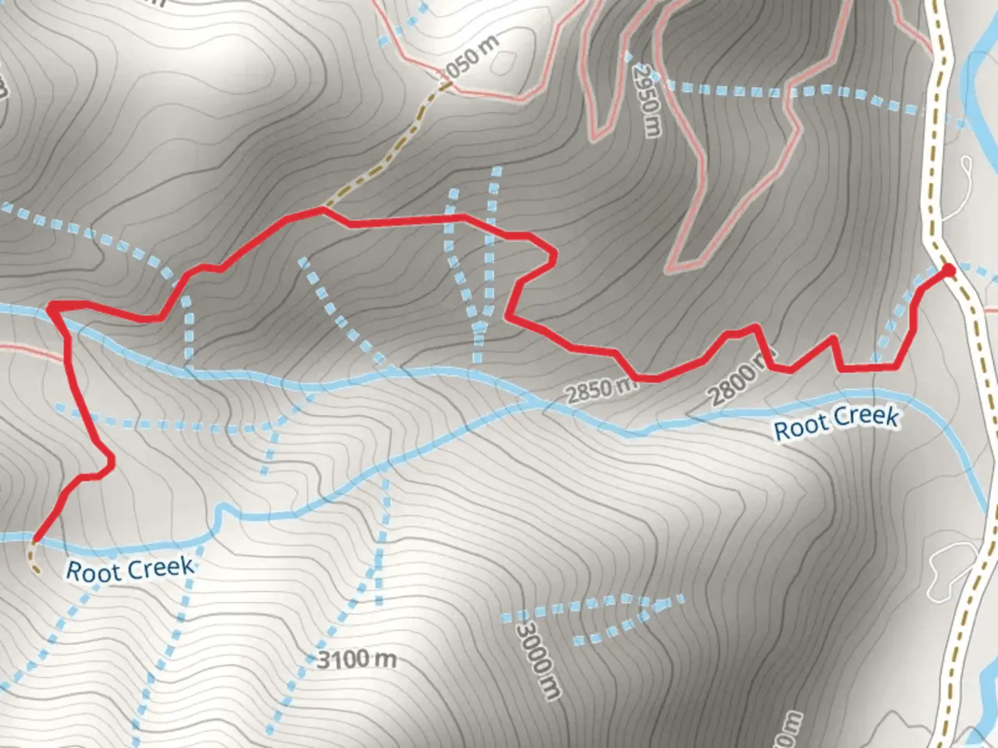 An image depicting the trail Root Creek Walk and its surrounding area.