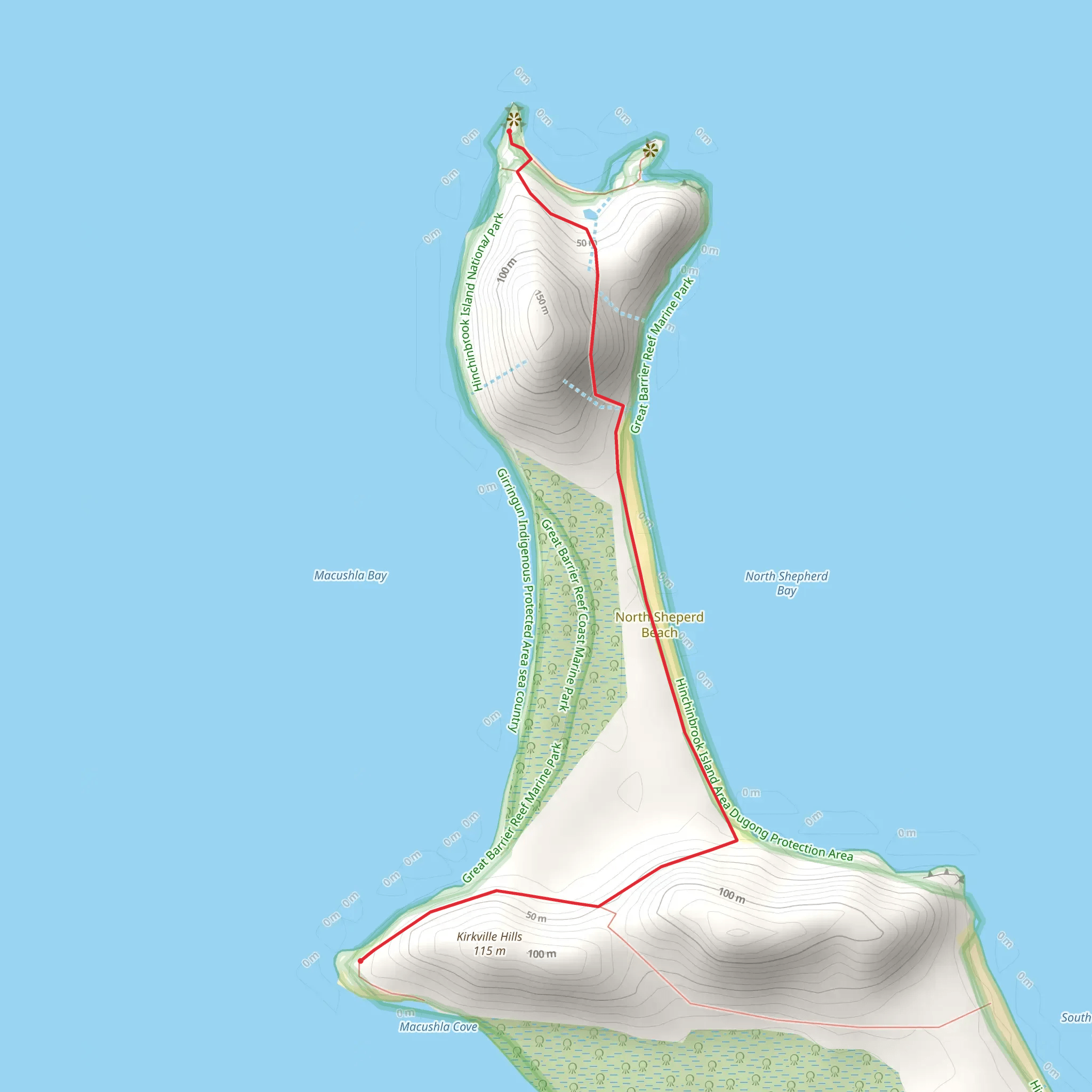 Macushla to Cape Richards Track mobile static map