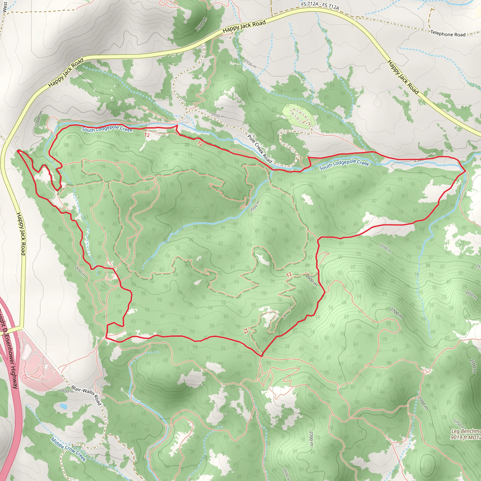 Pole Creek Trail and Haunted Forest Trail mobile static map