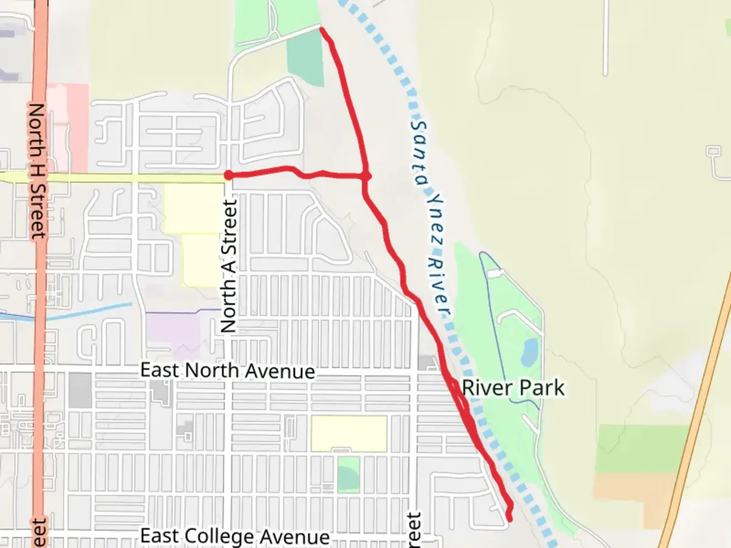An image depicting the trail Riverside Path - Santa Ynez River and its surrounding area.