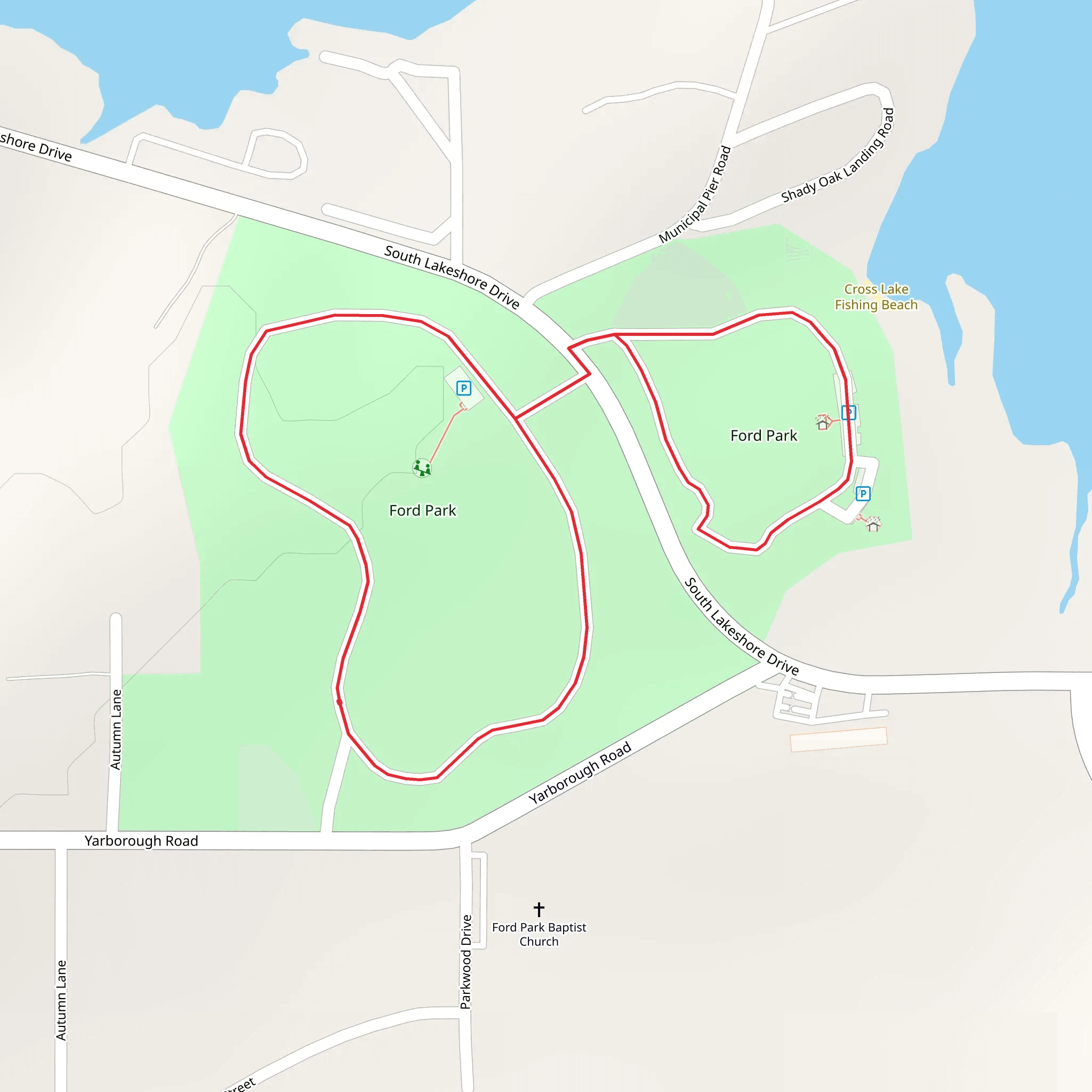 Ford Park Loop mobile static map