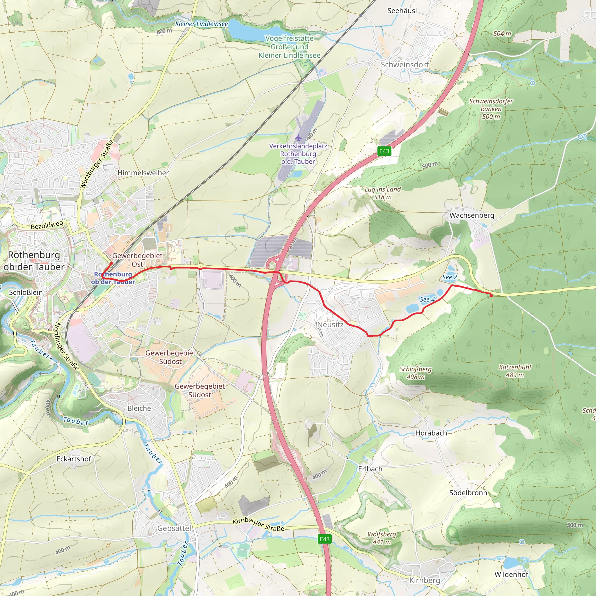 Rothenburg ob der Tauber to Neusitz Walk mobile static map