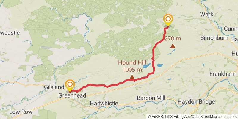 Stranraer to Middleton in Teesdale Walk stage 22 Map