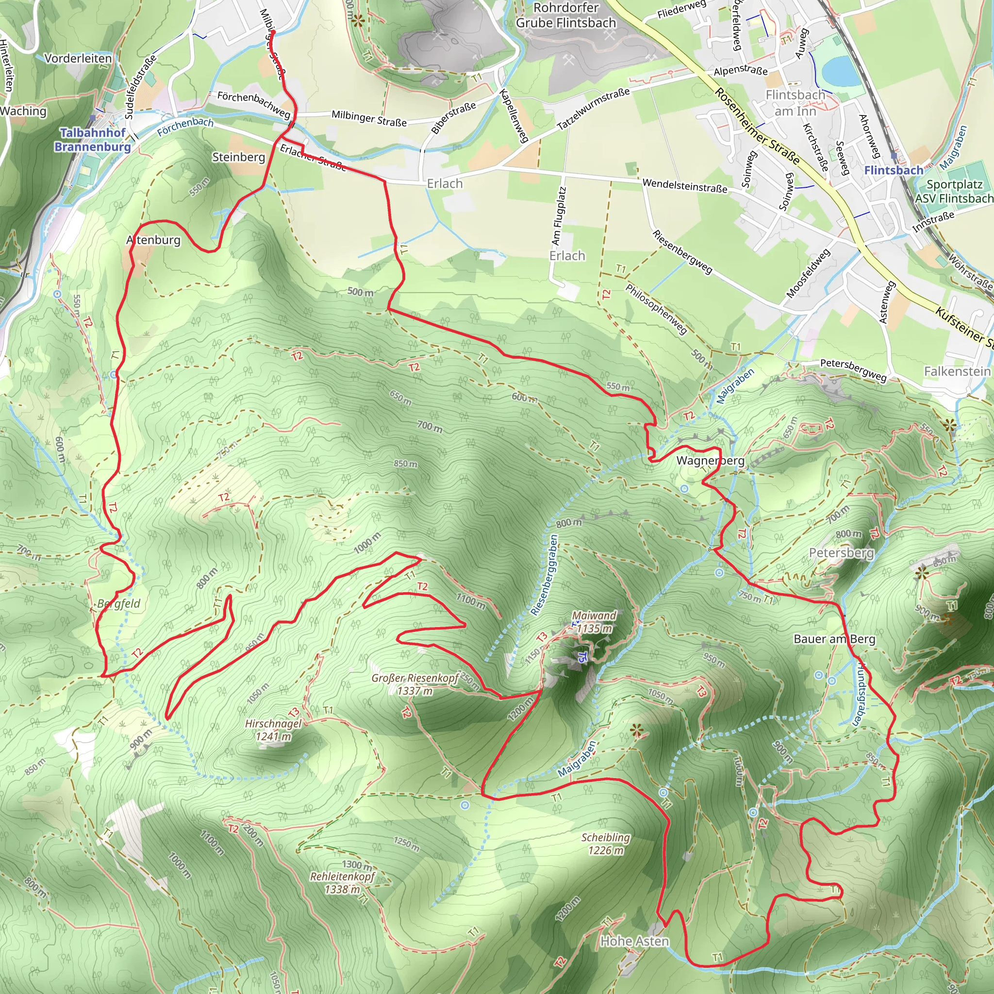 OEL Check Trail and Wanderweg 10 mobile static map