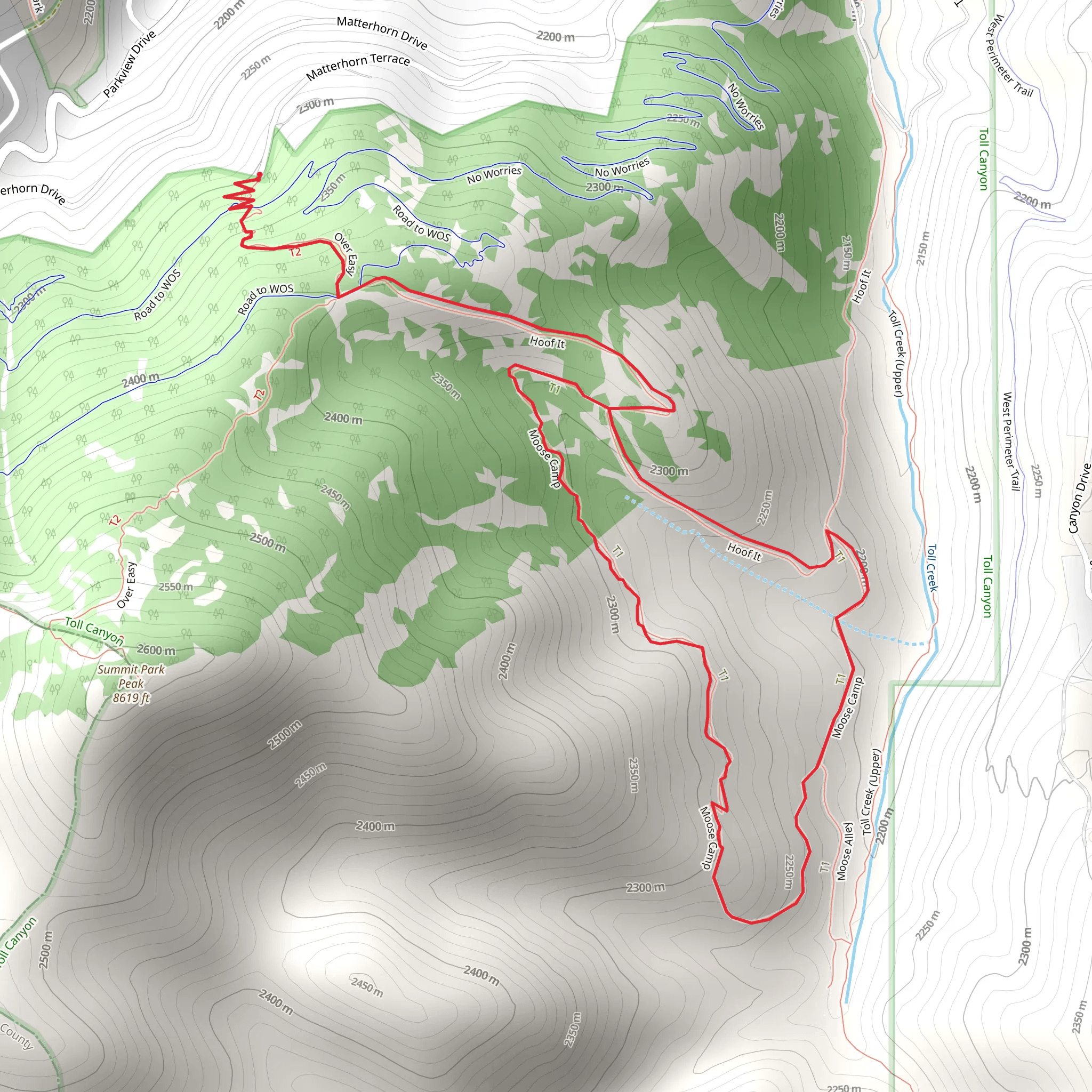 Hoof It and Moose Camp Loop mobile static map