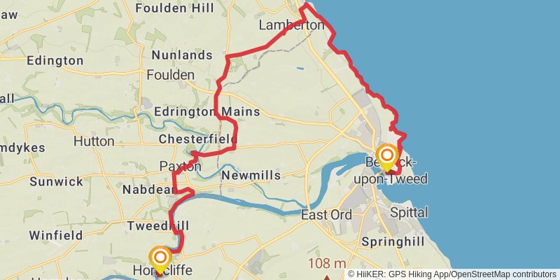 Berwick Borough Boundary Walk stage 9 Map