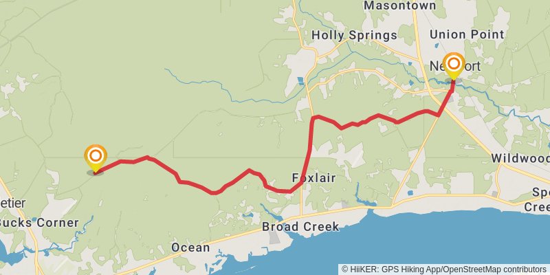 Mountains-to-Sea Trail stage 84 Map
