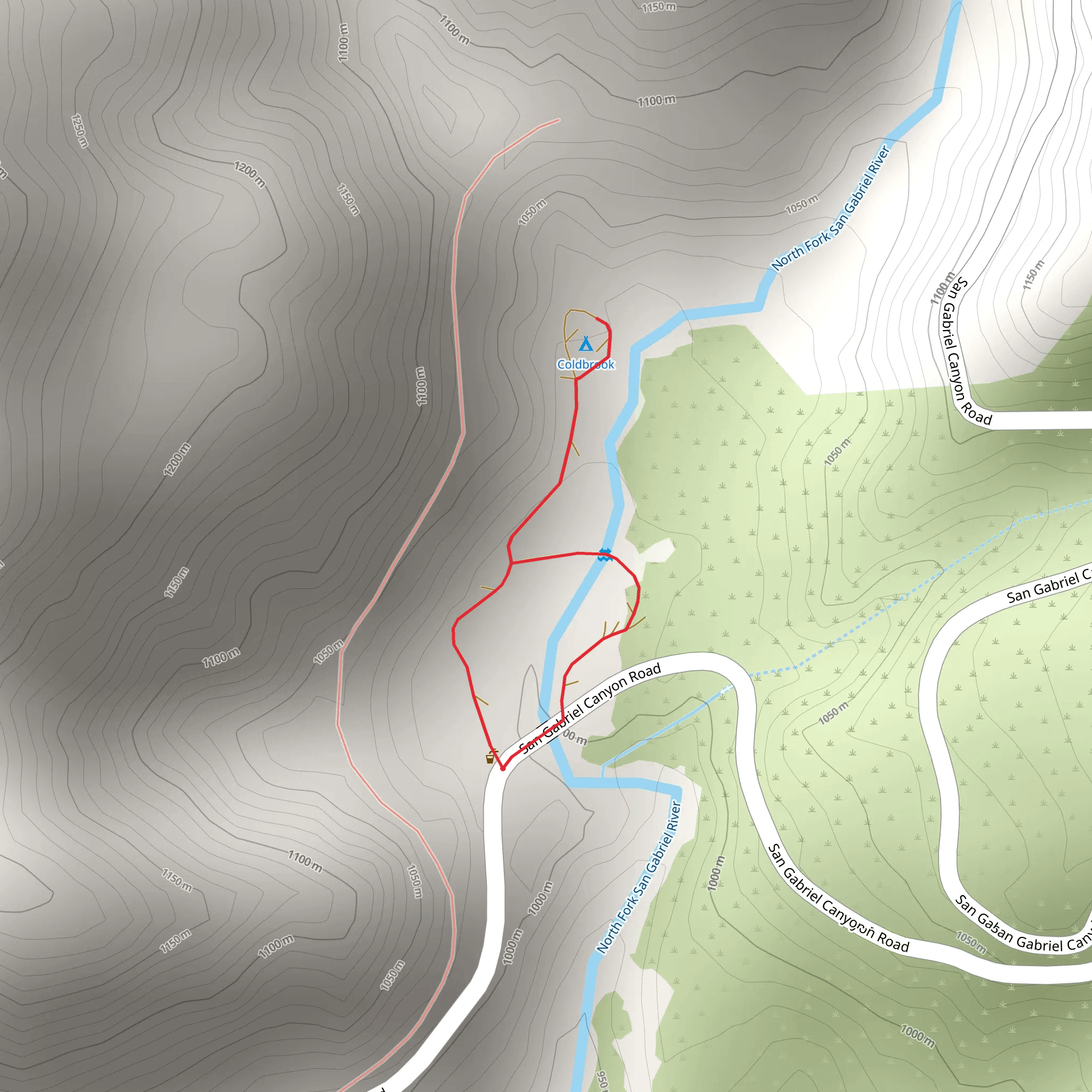 San Gabriel Canyon Road Loop mobile static map